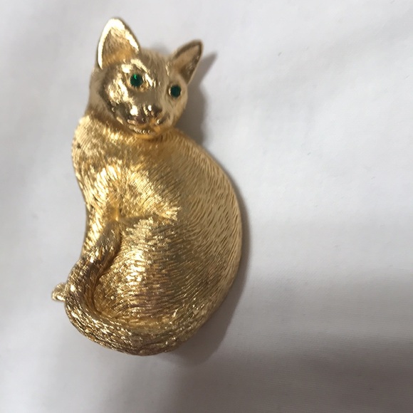 Christian Dior authentic cat gold plated cat brooch. - Picture 4 of 4